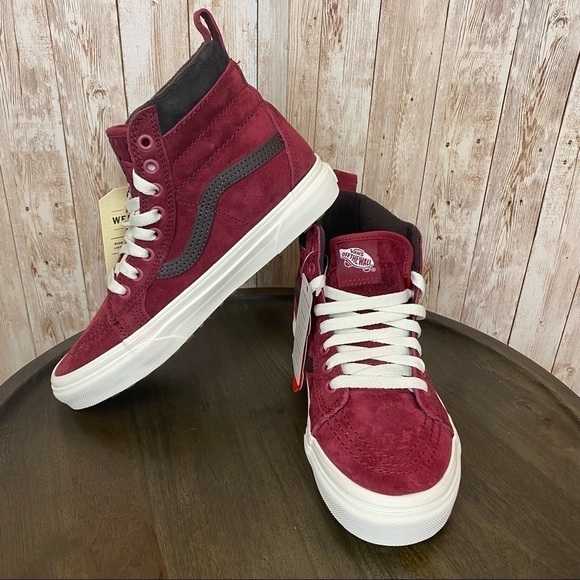 Vans Sk8-Hi Mte Suede Leather Sneakers Biking Red Chocolate Torte Size 7.5 - Picture 3 of 14